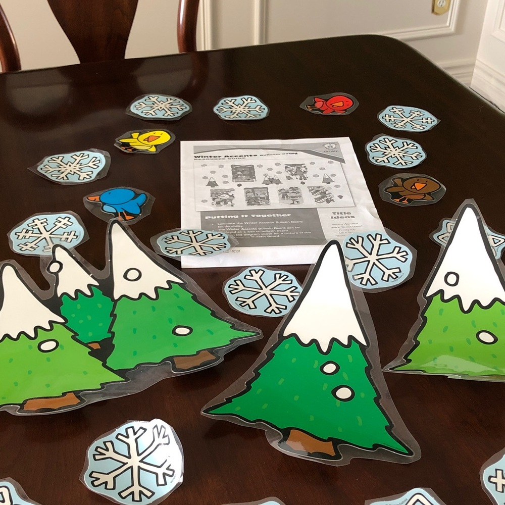Winter accents bulletin board set